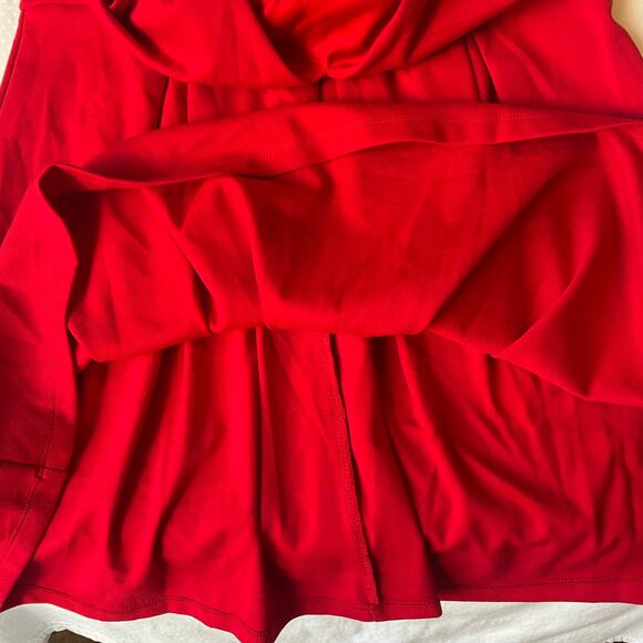 C Women Sexy Dress size XL fits like size L Red V-neck Knee Length Back Bow - Picture 11 of 13